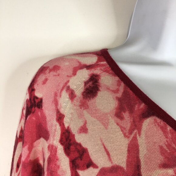 MaxMara Floral Silk/Cashmere V Neck Sweater Top Size S - Picture 3 of 11